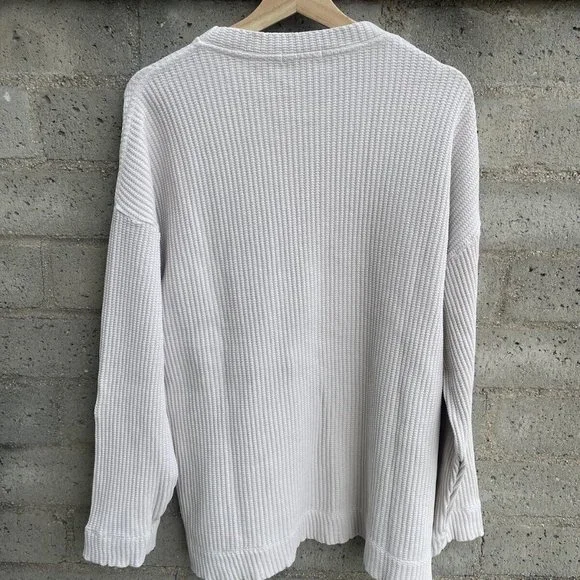 MadHappy Women Crewneck Ribbed Sweater Long Sleeve Pullover Knit Ivory SMALL NEW - Picture 6 of 7